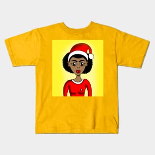 Christmas black santa Kids T-Shirt